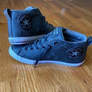 NEW Leather Grey Converse All Star